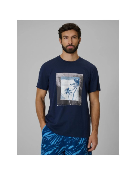 T-shirt regular z nadrukiem męski 4f 4fwss26ttshm3034-31s