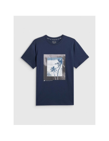 T-shirt regular z nadrukiem męski 4f 4fwss26ttshm3034-31s