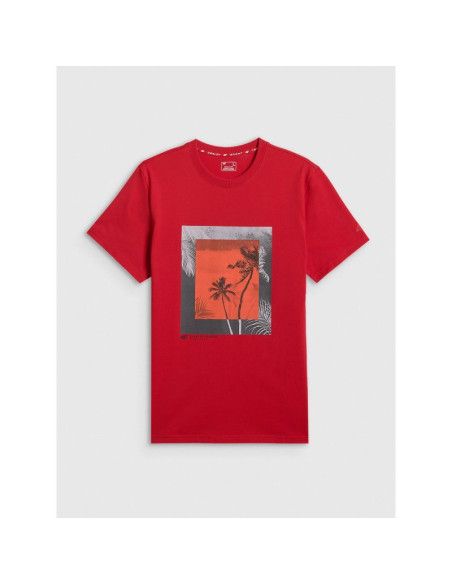 T-shirt regular z nadrukiem męski 4f 4fwss26ttshm3034-62s