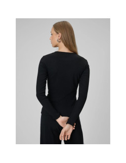 Longsleeve slim z prążkowanej dzianiny damski 4f 4fraw25tlonf656-20s 2