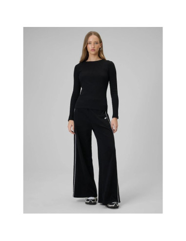 Longsleeve slim z prążkowanej dzianiny damski 4f 4fraw25tlonf656-20s
