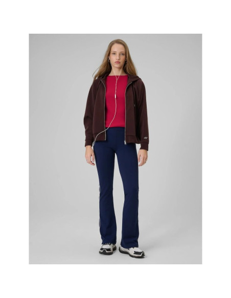 Longsleeve slim z prążkowanej dzianiny damski 4f 4fraw25tlonf656-53s