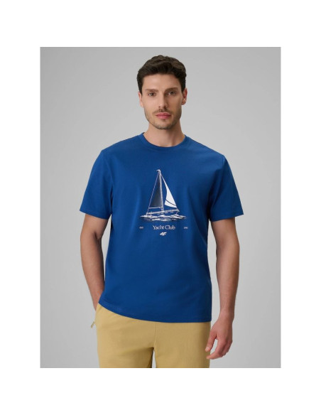 T-shirt relaxed z nadrukiem męski 4f 4frss26ttshm3996-033s
