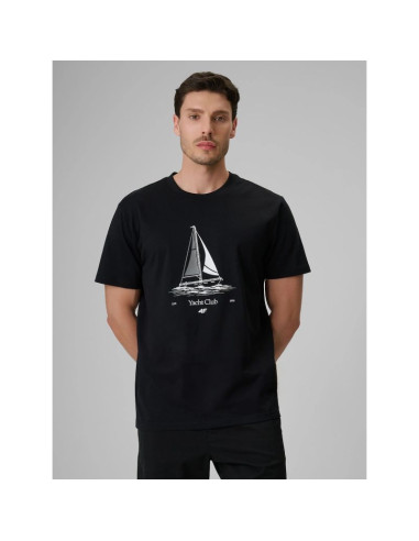 T-shirt relaxed z nadrukiem męski 4f 4frss26ttshm3996-20s