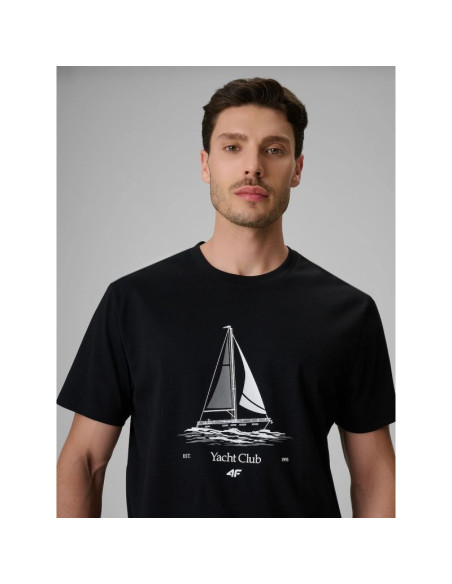 T-shirt relaxed z nadrukiem męski 4f 4frss26ttshm3996-20s