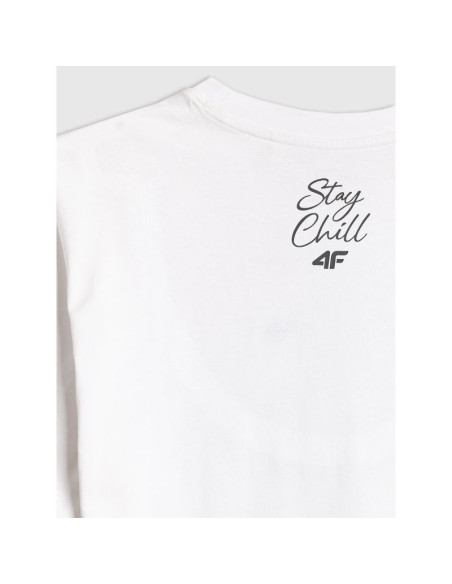 T-shirt regular z nadrukiem męski 4f 4frss26ttshm4303-10s