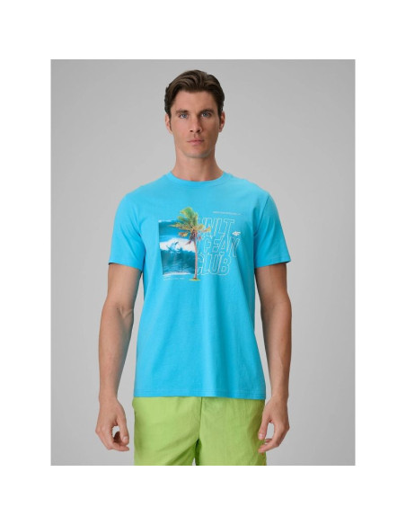 T-shirt regular z nadrukiem męski 4f 4frss26ttshm4303-33s