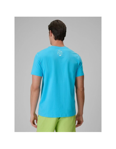 T-shirt regular z nadrukiem męski 4f 4frss26ttshm4303-33s