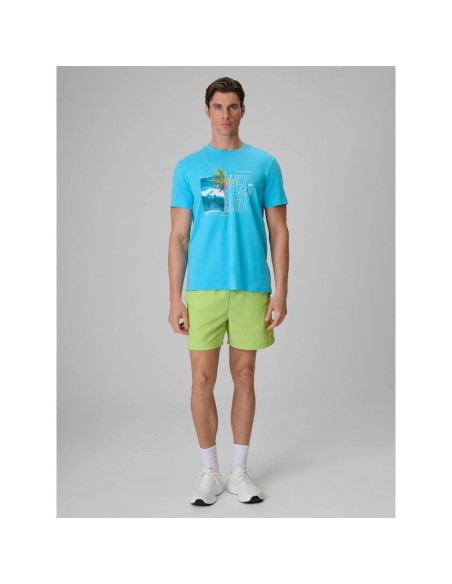 T-shirt regular z nadrukiem męski 4f 4frss26ttshm4303-33s