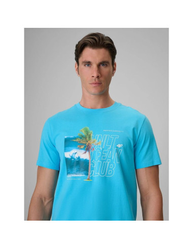 T-shirt regular z nadrukiem męski 4f 4frss26ttshm4303-33s