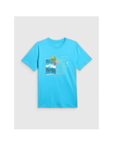 T-shirt regular z nadrukiem męski 4f 4frss26ttshm4303-33s
