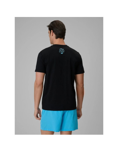 T-shirt regular z nadrukiem męski 4f 4frss26ttshm4305-20s