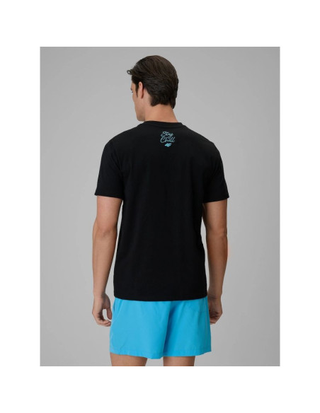T-shirt regular z nadrukiem męski 4f 4frss26ttshm4305-20s