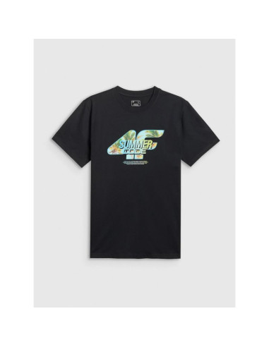 T-shirt regular z nadrukiem męski 4f 4frss26ttshm4305-20s