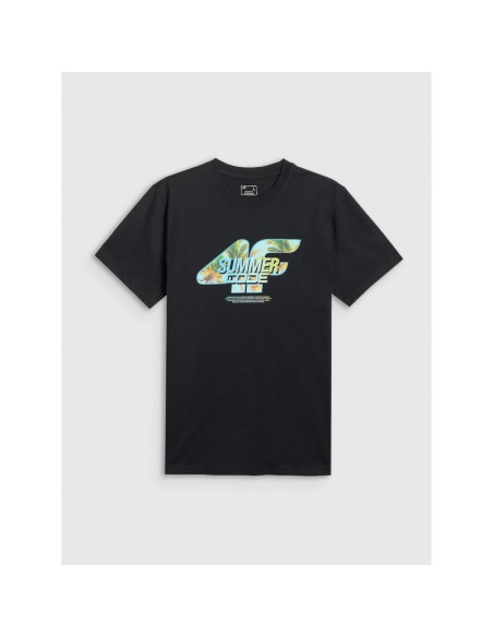 T-shirt regular z nadrukiem męski 4f 4frss26ttshm4305-20s