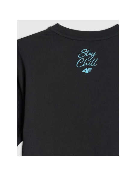 T-shirt regular z nadrukiem męski 4f 4frss26ttshm4305-20s