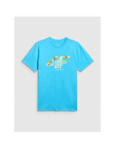 T-shirt regular z nadrukiem męski 4f 4frss26ttshm4305-33s