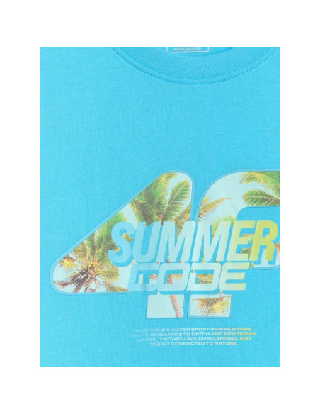 T-shirt regular z nadrukiem męski 4f 4frss26ttshm4305-33s