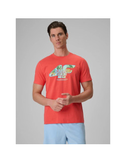 T-shirt regular z nadrukiem męski 4f 4frss26ttshm4305-63s