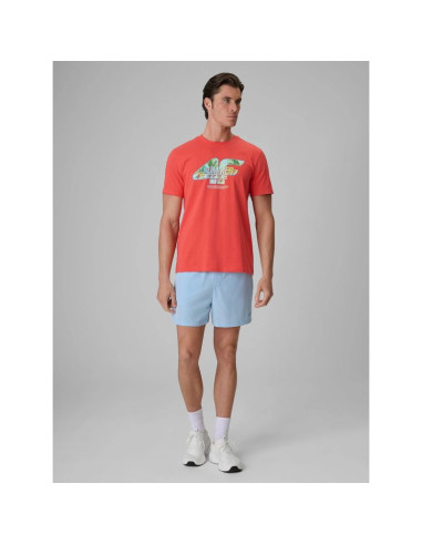 T-shirt regular z nadrukiem męski 4f 4frss26ttshm4305-63s