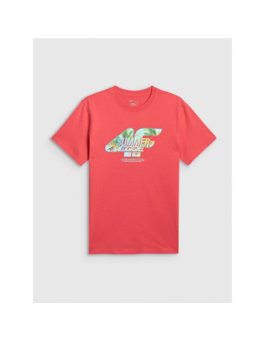 T-shirt regular z nadrukiem męski 4f 4frss26ttshm4305-63s