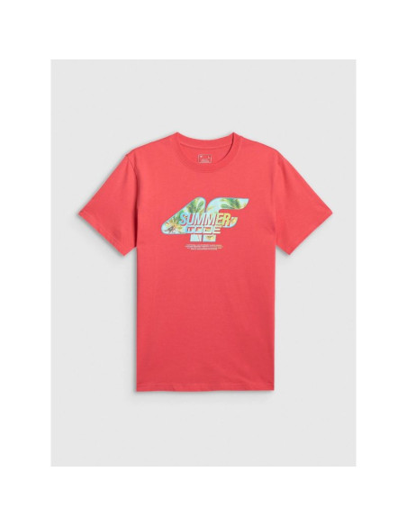 T-shirt regular z nadrukiem męski 4f 4frss26ttshm4305-63s