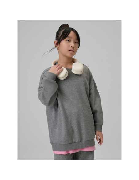 Bluza dresowa loose bez kaptura dziewczęca 4f 4fjrss26tswsf2624-25m