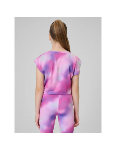 Crop-top sportowy szybkoschnący dziewczęcy 4f 4fjrss26tftsf2387-90a