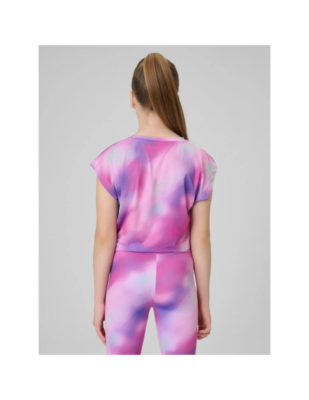 Crop-top sportowy szybkoschnący dziewczęcy 4f 4fjrss26tftsf2387-90a