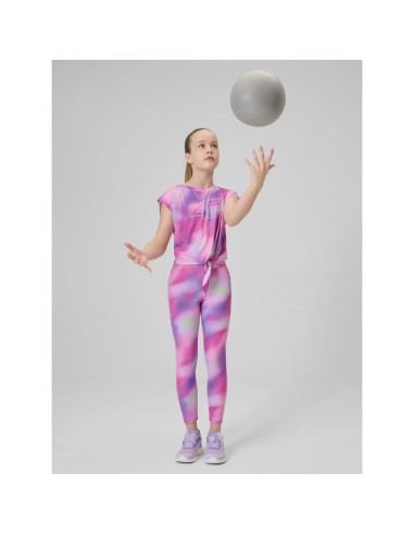 Crop-top sportowy szybkoschnący dziewczęcy 4f 4fjrss26tftsf2387-90a
