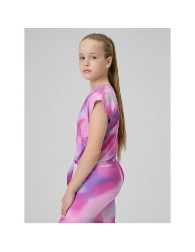 Crop-top sportowy szybkoschnący dziewczęcy 4f 4fjrss26tftsf2387-90a