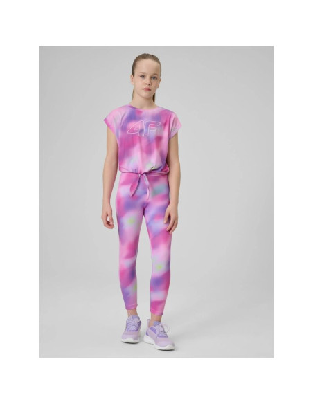 Crop-top sportowy szybkoschnący dziewczęcy 4f 4fjrss26tftsf2387-90a
