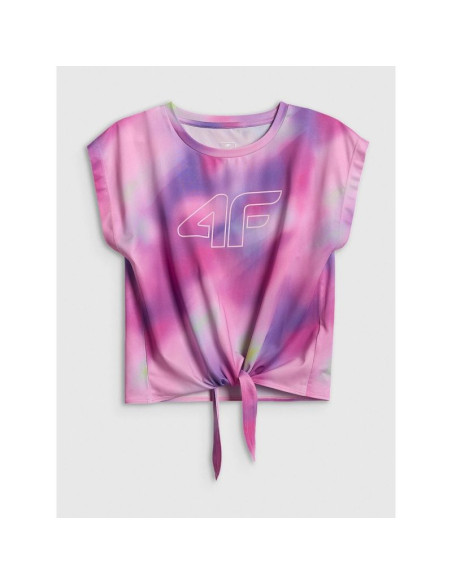 Crop-top sportowy szybkoschnący dziewczęcy 4f 4fjrss26tftsf2387-90a