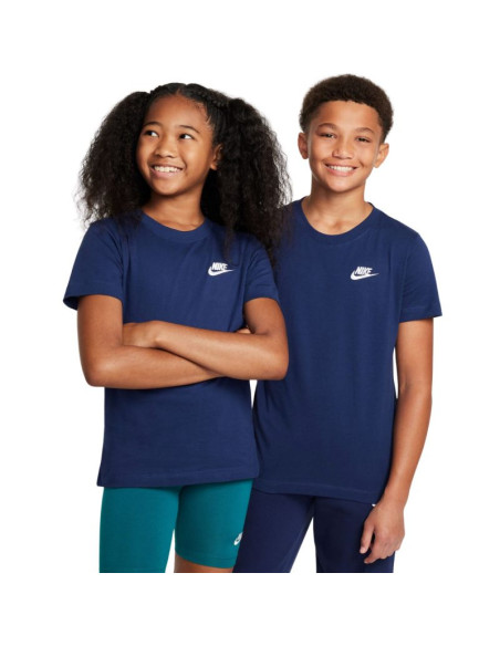 Koszulka dla dzieci nike sportswear granatowa fz5177 410
