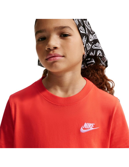 Koszulka dla dzieci nike sportswear pomarańczowa fz5177 842