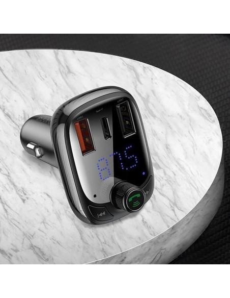 Transmiter bluetooth / ładowarka do samochodu baseus s-13 (overseas edition) - czarny