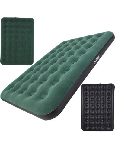 Materac flokowany 2-osobowy zielony 191x137x22cm 24644