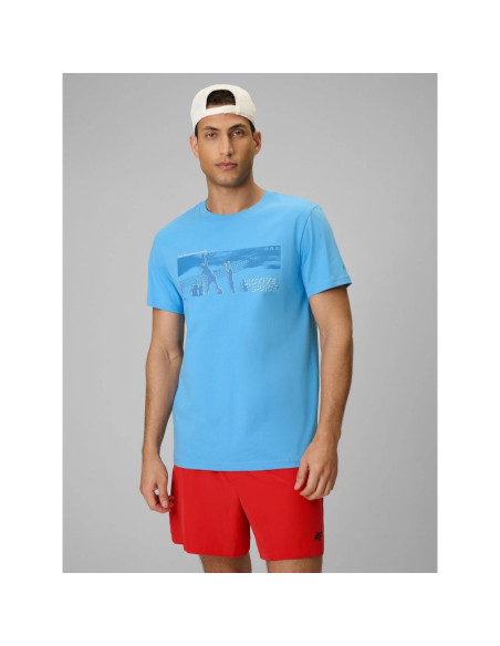 T-shirt reagular z nadrukiem męski 4f 4fwss26ttshm3035-33s