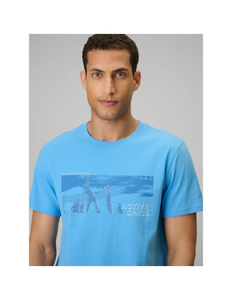 T-shirt reagular z nadrukiem męski 4f 4fwss26ttshm3035-33s