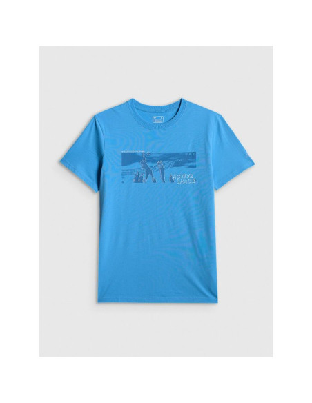T-shirt reagular z nadrukiem męski 4f 4fwss26ttshm3035-33s