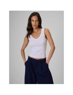 Top slim z prążkowanej dzianiny damsk 4f 4frss26tslef337-10s