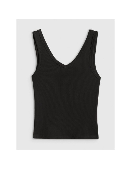 Top slim z prążkowanej dzianiny damsk 4f 4frss26tslef337-20s