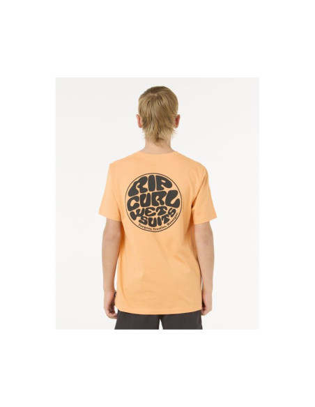 T-shirt dziecięcy rip curl wetsuit icon tee - kids pomarańczowy