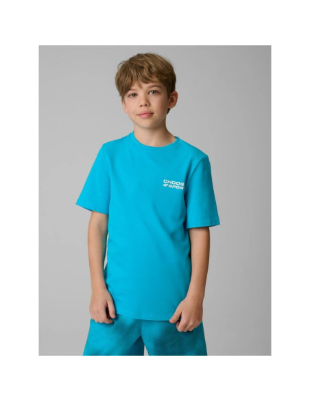 T-shirt regular z nadrukiem chłopięcy 4f 4fjrss26ttshm3832-33s
