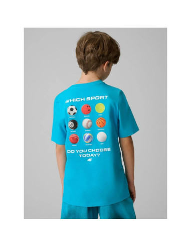 T-shirt regular z nadrukiem chłopięcy 4f 4fjrss26ttshm3832-33s