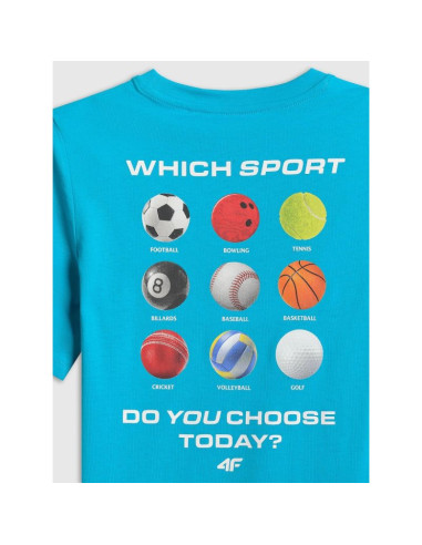 T-shirt regular z nadrukiem chłopięcy 4f 4fjrss26ttshm3832-33s