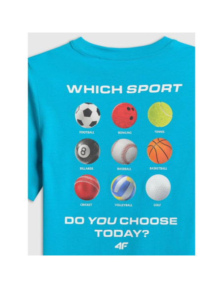 T-shirt regular z nadrukiem chłopięcy 4f 4fjrss26ttshm3832-33s