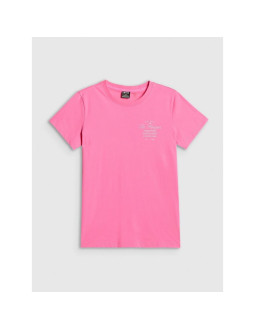 T-shirt regular z nadrukiem damski 4f 4frss26ttshf4537-55s