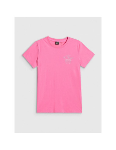 T-shirt regular z nadrukiem damski 4f 4frss26ttshf4537-55s