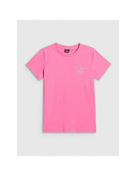 T-shirt regular z nadrukiem damski 4f 4frss26ttshf4537-55s